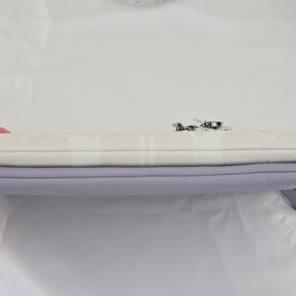 Coach White and Purple Clutch with Signature Monogram - Picture 4 of 16
